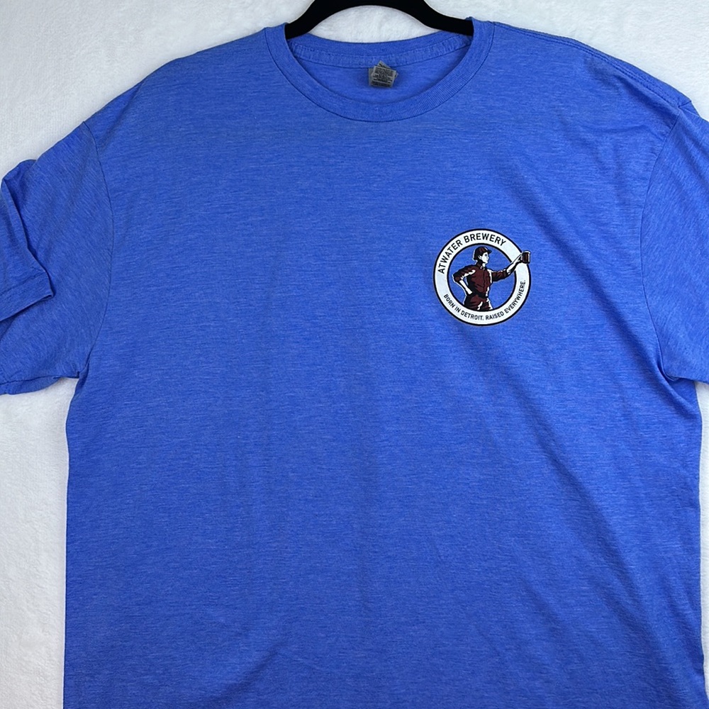 Gildan Men’s Detroit Atwater Brewery T-shirt Blue XLarge - Picture 2 of 14